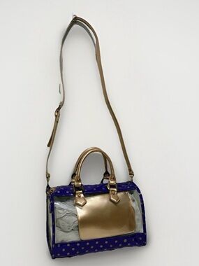 Stadium approved Clear bag NWT Dustbag bag charm purple gold polkadot NOS 2015